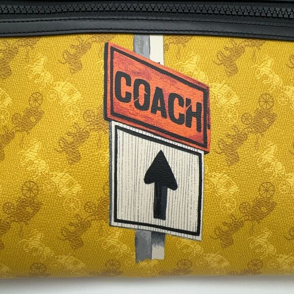 Coach F84738 Carryall Pouch With Horse And Carriage Print Jay Shells NWT $298 - Picture 8 of 9